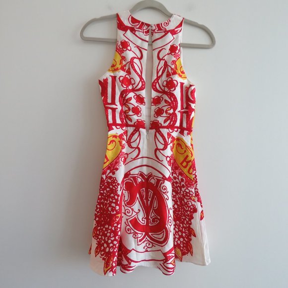 ALICE MCCALL Red White Baroque Print Fit & Flare Mini Dress - Size US 2 - Picture 11 of 16